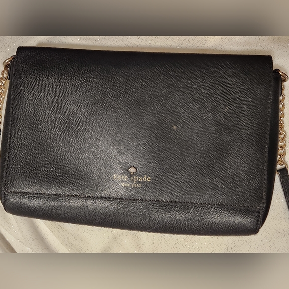 Kate Spade Vintage Chain Crossbody Black w Pink interior - Picture 12 of 14